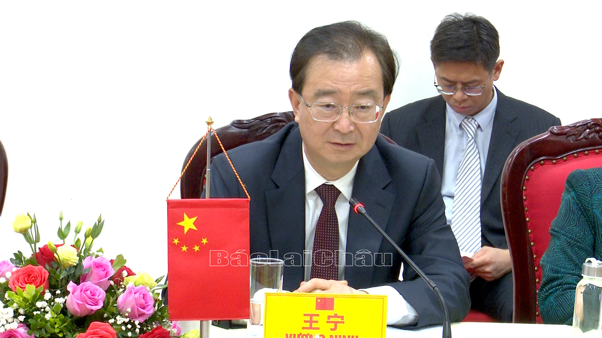 Bí thư tỉnh ủy Vân Nam (Trung Quốc) Vương Ninh phát biểu tại buổi hội kiến.